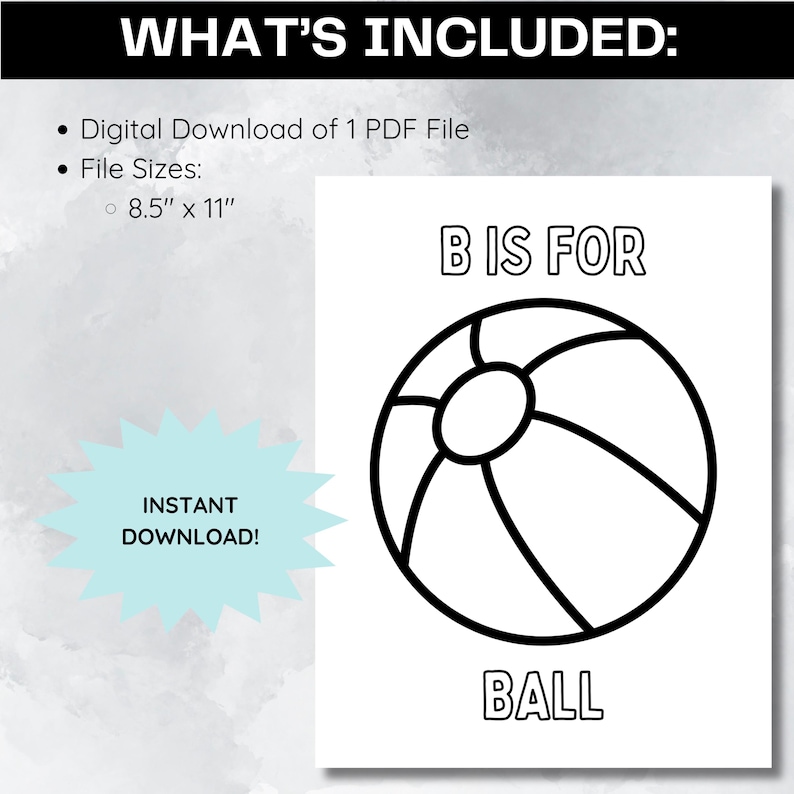 Ball Craft Template B is for Alphabet Coloring Page Printable ABC ...