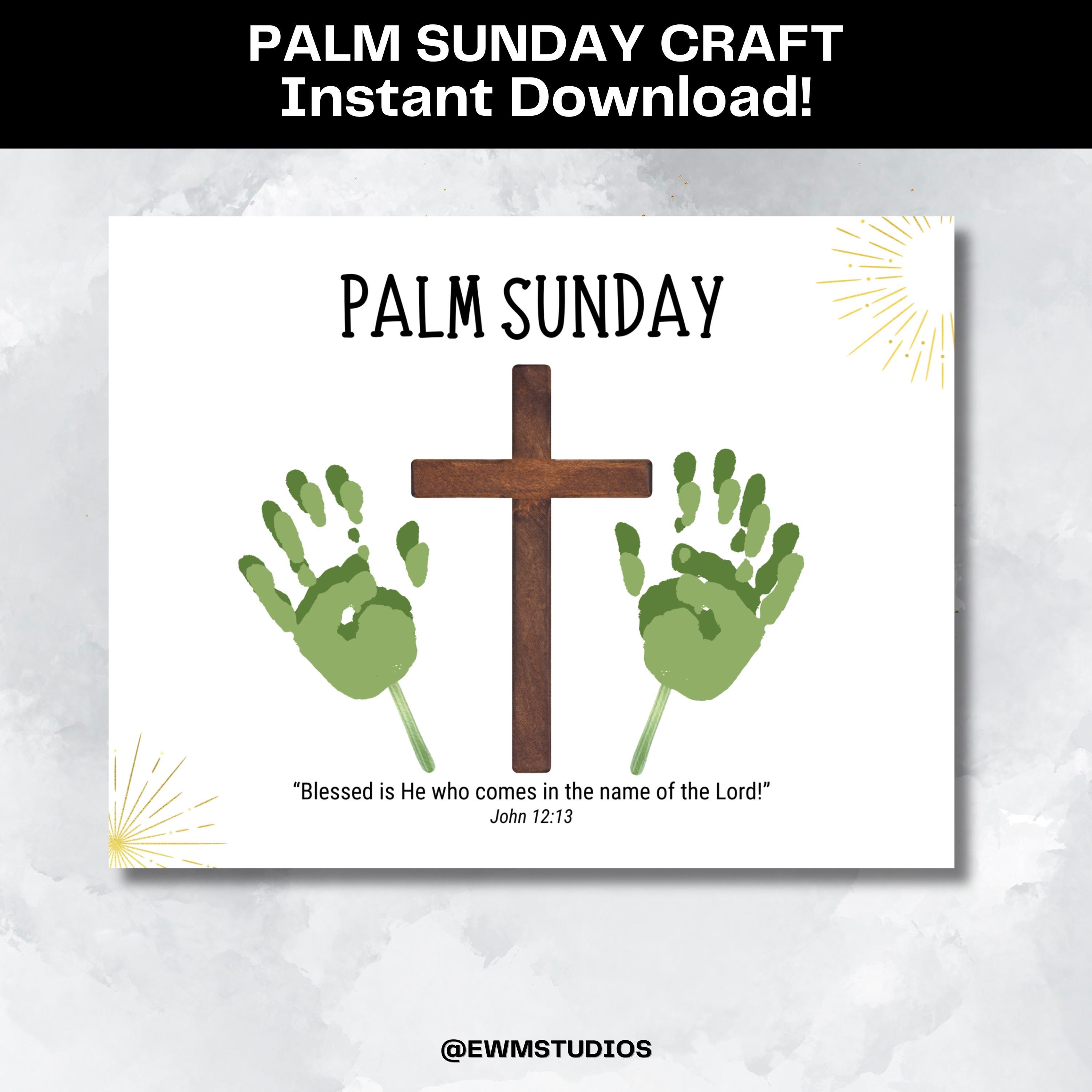 Palm Sunday Handprint Printable Palm Sunday Craft Story of Easter Craft ...