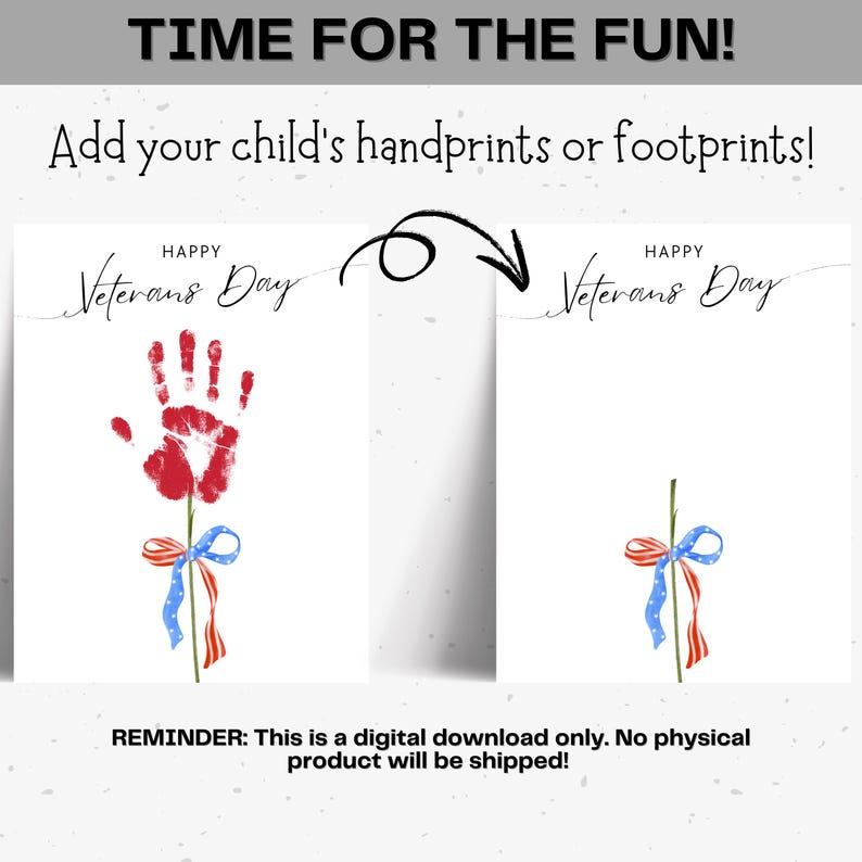 Veterans Day Craft for Kids Handprint Art Veterans Day Gift USA ...