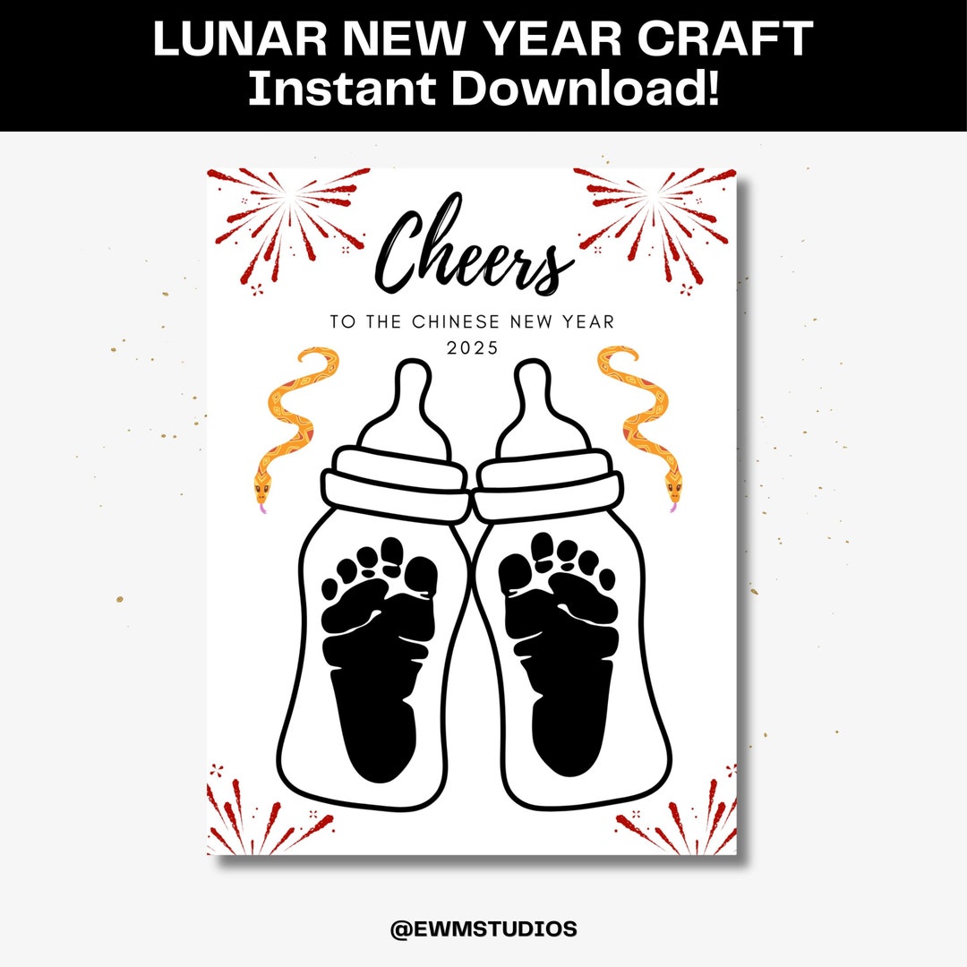 2025 Lunar New Year Handprint Keepsake Chinese New Year Footprint Craft