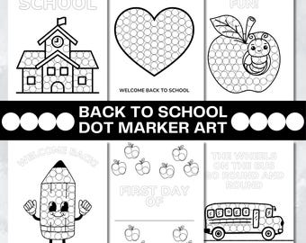 Back to School Dot Marker Coloring Pages Do a Dot Printable First Day of School Craft Toddler Homeschool Preschool Kindergarten Activity