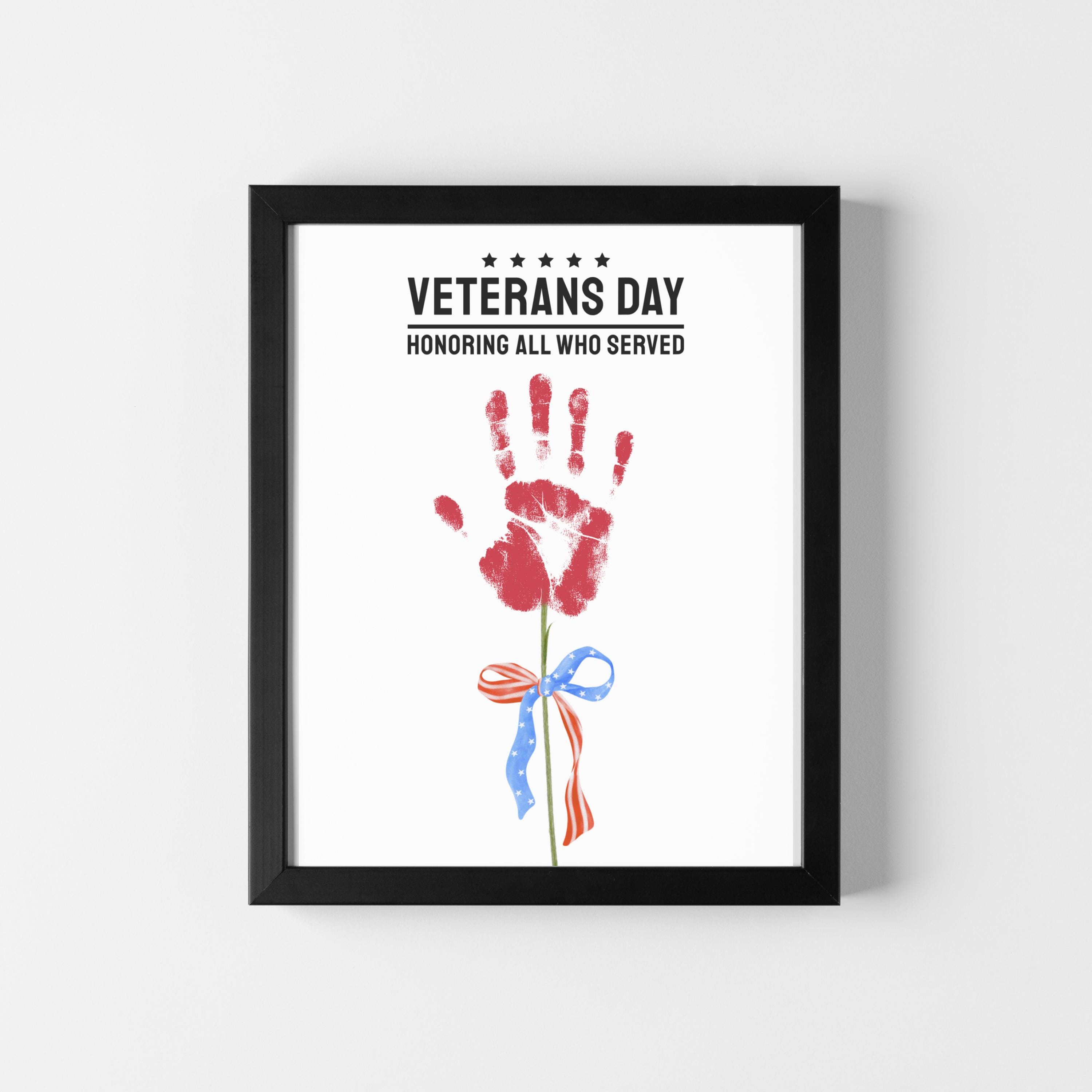 Veterans Day Craft for Kids Handprint Art Veterans Day Gift USA ...
