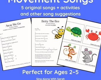 Bundel met bewegingsliedjes voor kleuters | 5 originele Circle Time-nummers + activiteiten (mp3 + pdf)