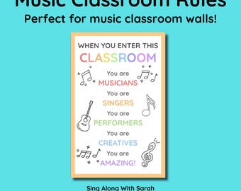 Music Classroom Rules Poster | Printable Welcome Sign (PDF)