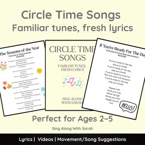 Circle Time Song Bundle | 11 Printable Preschool Songs for Morning Meeting & Homeschool