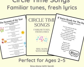 Circle Time Song Bundle | 11 Printable Preschool Songs for Morning Meeting & Homeschool