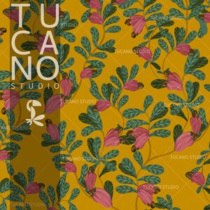 Patrón floral de anacardo, arte hecho a mano (descarga digital)