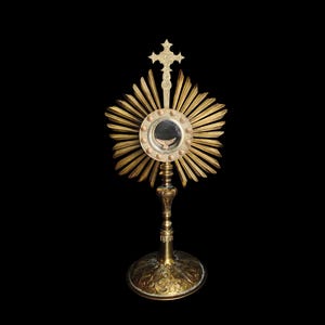 Vintage Brass 12 Apostles Monstrance with Host Holder