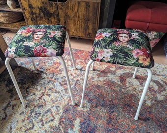 Newly uphulstored retro stools