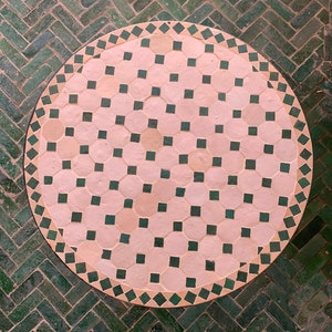 Unique red mosaic table - Red Mosaic Table - Coffee mosaic Table