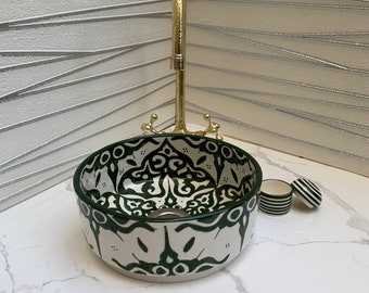 Voeg een exotisch tintje toe aan je badkamer met deze Marokkaanse wastafel - lavabo gemaakt van Marokkaans keramiek