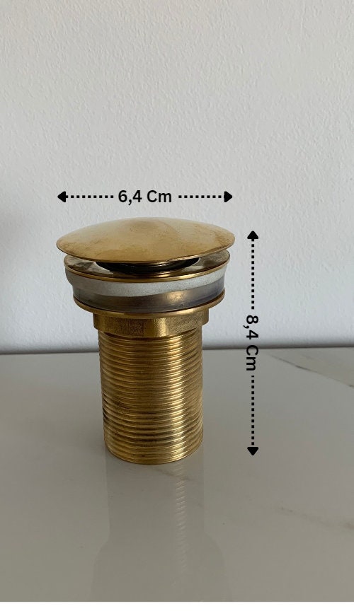 Piège Et Bouchon D'évier En Laiton Massif - Bouton Poussoir, Drain Pop-up, Neuf