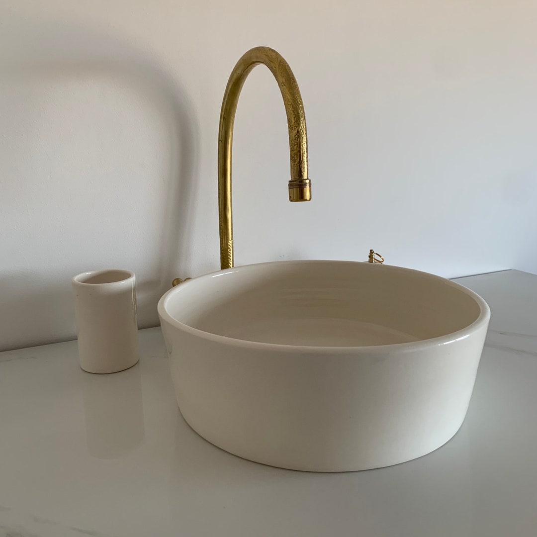 Modern Natural Beige Bathroom Sink Moroccan Design Vessel Sink ...