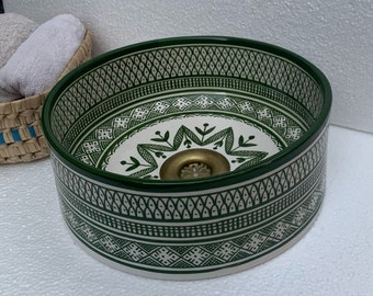 Marokkanische Deko-Waschbecken für ein stilvolles Badezimmer - Lavabo aus marokkanischer Keramik