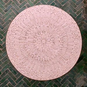 Koninklijke witte mozaïektafel - witte mozaïektafel - koffiemozaïektafel - Marokkaanse tegelstafel