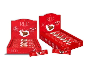 Chocolate Rojo – Barra de Chocolate con Leche PAQUETE de 24 Envío Gratis