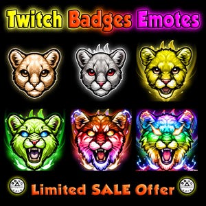 Tiger Twitch badges, Tiger Twitch Sub badges, Tiger badges, Couger badges, Rank Badges, Tiger Sub badges,