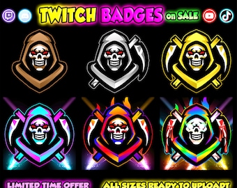 Magere Hein Twitch Sub-badges: schedelbadges (digitale download)
