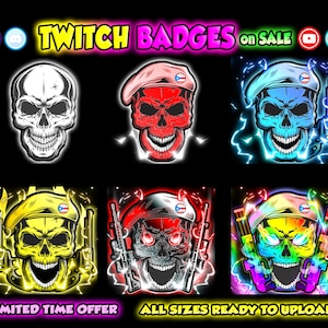 Insignias de Twitch de Skull: Tema del Ejército (Descarga digital)