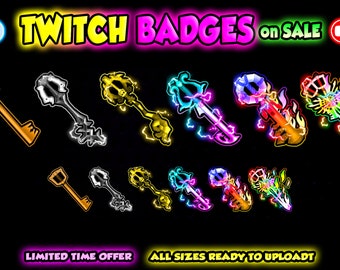 Badge chiave per abbonati Twitch: badge in stile magico (download digitale)