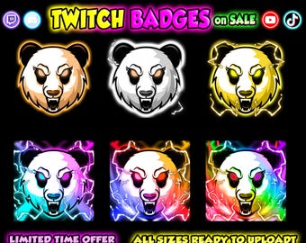 PANDA Twitch Sub Badges: Gaming Streamer Badges (Digital Download)