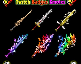 Sword Twitch Badges: Katana Sub Badges für Streamer (Digitaler Download)