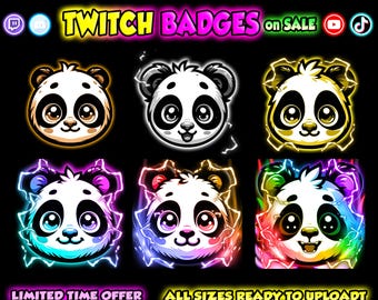 PANDA sub badges, twitch sub badges, twitch badges, twitch sub badge, sub badges twitch, badges twitch, twitch bit badges, Baby Panda badges