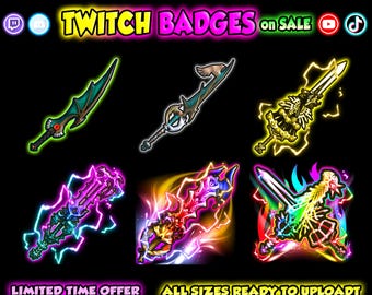 Sword Twitch Sub Badges: Gaming Streamer Badges (Digitaler Download)