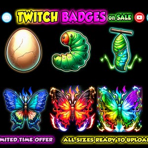 Butterfly sub badges, twitch sub badges, twitch badges, twitch sub badge, sub badges twitch, badges twitch, twitch bit badges, egg badges
