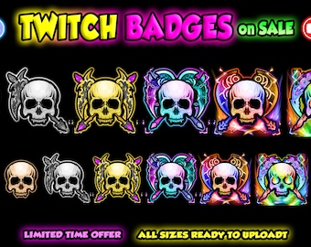 Insignias de suscripción de SKULL, insignias de suscripción de Twitch, insignias de Twitch, insignia de suscripción de Twitch, insignias de suscripción de Twitch, insignias de Twitch, insignias de Twitch bit, insignias de suscripción de Grim