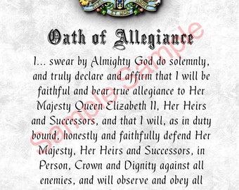 British Army, Oath of Allegiance A4 Photo Print.