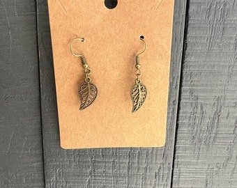 Bronze Leaves With Part of Insides Gone Earrings