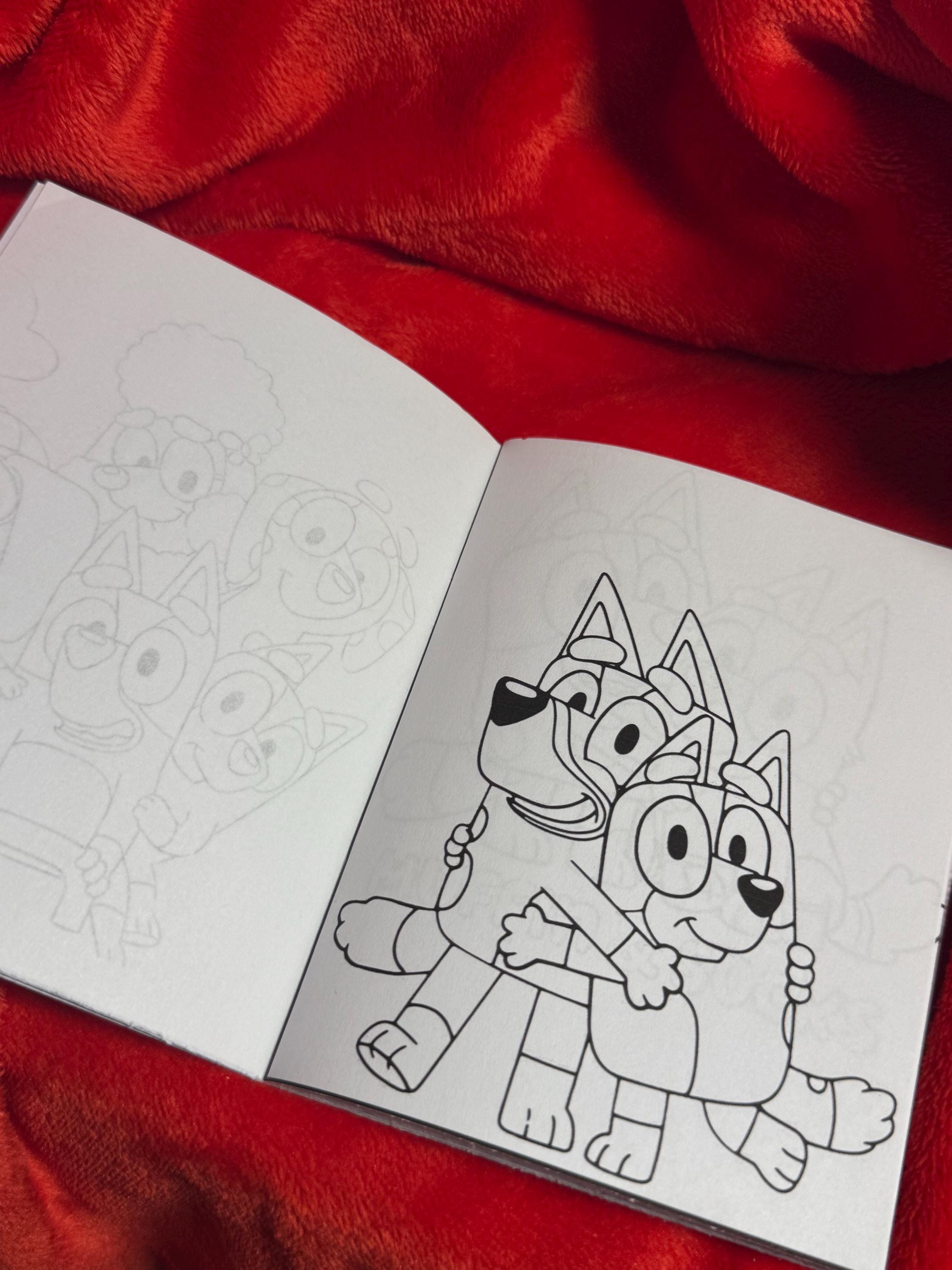 Custom Bluey Coloring Book + Crayons