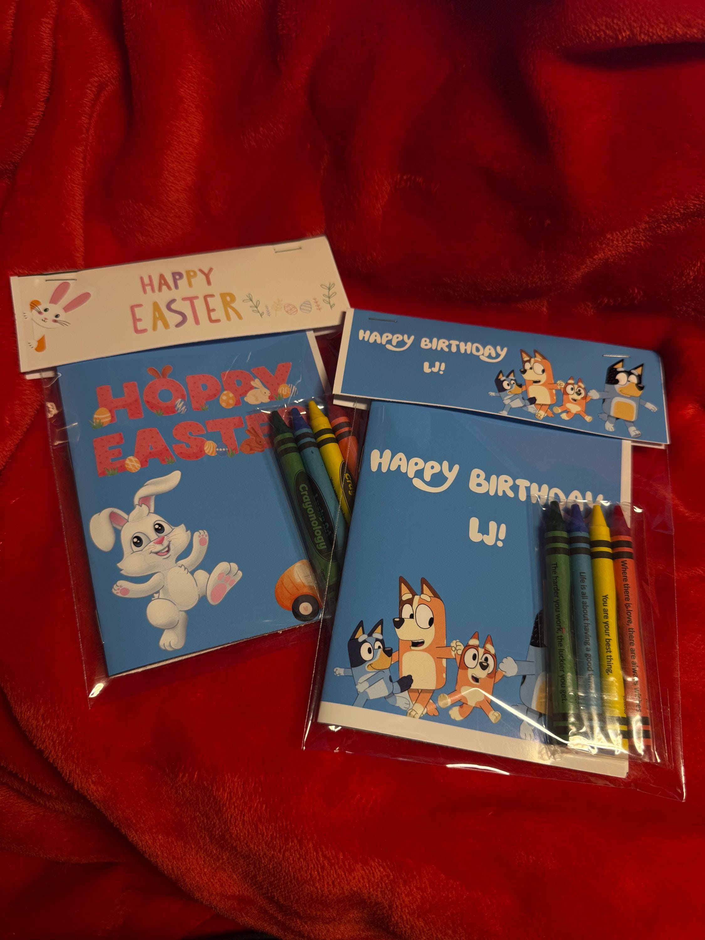 Custom Bluey Coloring Book + Crayons