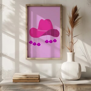 Cowgirl Hat X Shells Print, Coastal Cowgirl Art, Pink Wall Decor, Cowgirl Wall Decor, Trendy Wall Art, Digital Prints, Digital Download