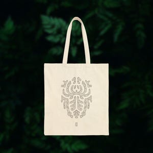 Graphic Canvas Tote Bag ~CULTIO~ | Tote Bag, Hand Drawn, Eco-friendly Reusable Shopping Bag, Beach Tote, Nature Lover Gift, Shoulder Bag