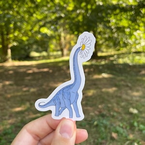 Sticker Dinosaur with flower head, daisy, Daisy flower