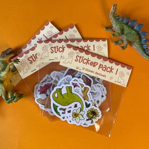 Pack of flower-headed dinosaur stickers !!