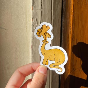 Mushroom headed dinosaur, chanterelle sticker