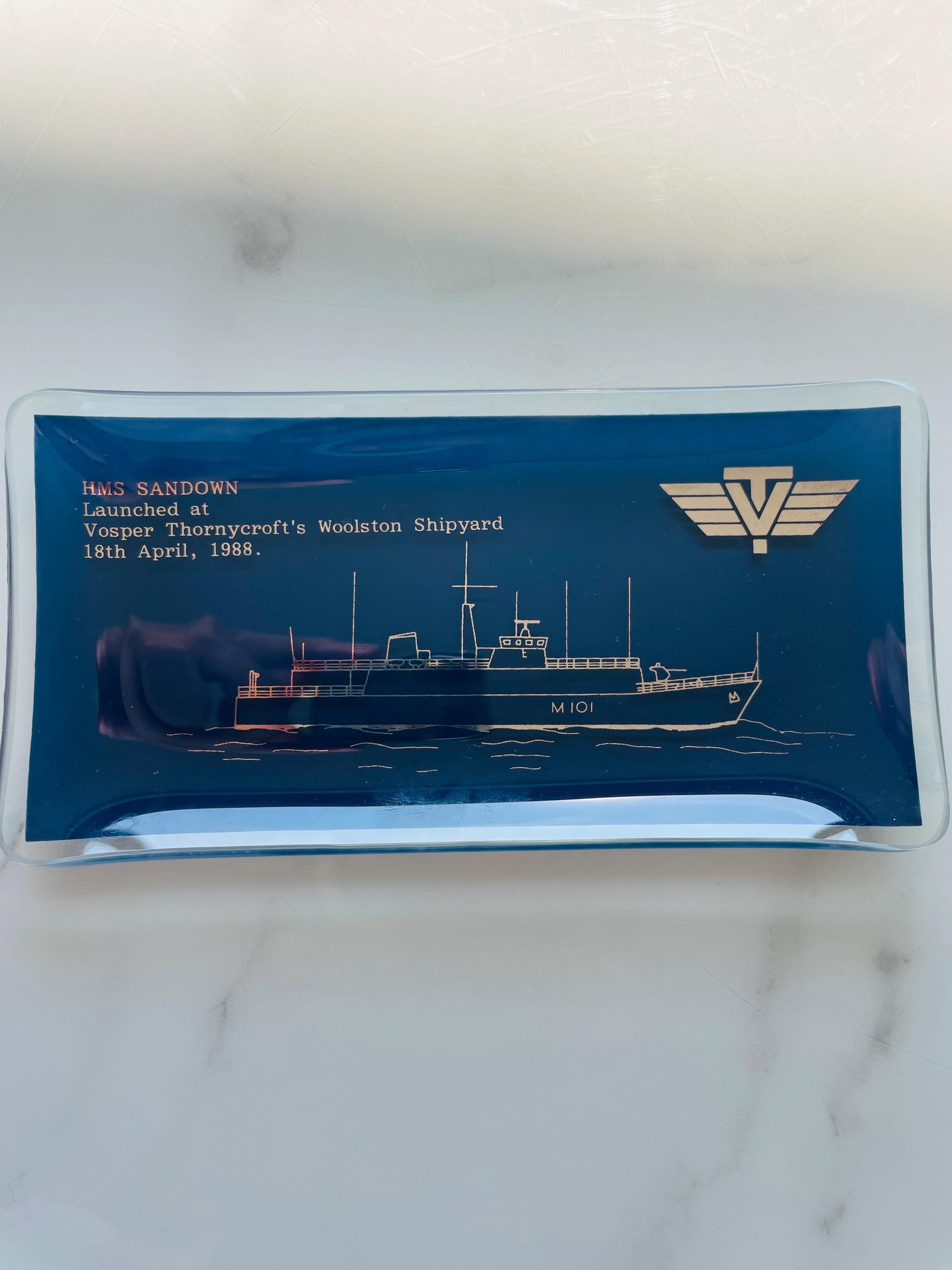 Vintage Ashtrays, Set of 3 vintage ashtrays representing shipyard anniversaries, perfect gift for vintage collectors