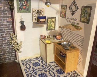 Book Nook miniatyr diorama kök