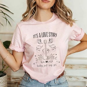 Its a love story, Taylor, t-shirt, Taylor shirt, merch, shirt merch, shirts, love story, baby just say yes,