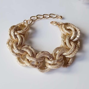 Chunky Gold Chain Bracelet, Large Link Chain Bracelet, Thick Chain Bracelet, Oversized Statement Bracelet, Big Bold Bracelet, Gift for Her