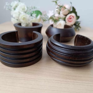 Brown Wooden Cuff Bangle Bracelet, Eco Friendly Bangle, Handmade Bangle, Statement Bracelet, Handcrafted Bangle, Hand Carved Wood Jewellery