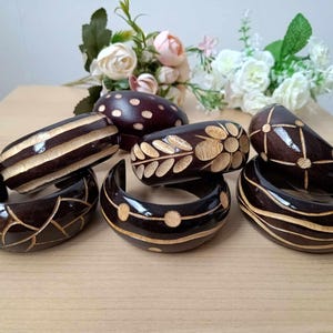 Hand Carved Wooden Cuff Bangle Bracelet, Eco Friendly Bangle, Handmade Bangle, Statement Floral Bracelet, Handcrafted Bangle, Wood Jewellery