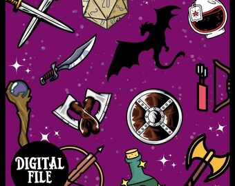 Adventurer's Essentials Purple Seamless Druck: DnD (Digitaler Download)