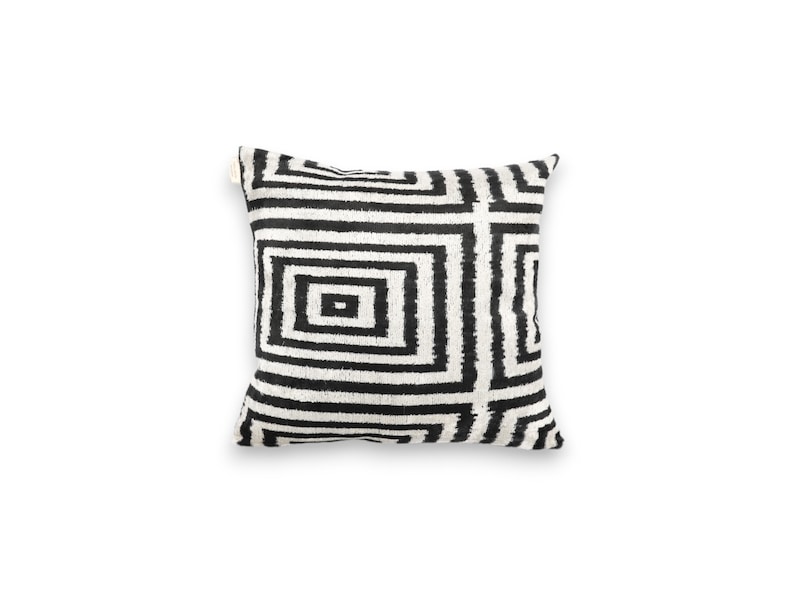 HeraStoree Silk Velvet Ikat Pillow Cover