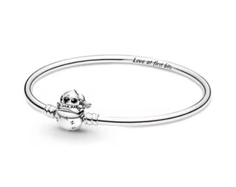 Pulsera minimalista, Pandora S925 Sterling Silver Moments Disney Pin Charm Pulsera, Fit Pandora Charm Colgante, Regalo de cumpleaños, Regalo para ella