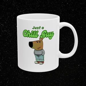 I&#39;m Just A Chill Guy Ceramic Mug, TikTok Meme Coffee Cup, Cartoon Drinkware, Funny Christmas Boyfriend Gift Cup, Viral TikTok Mug 11oz 15oz