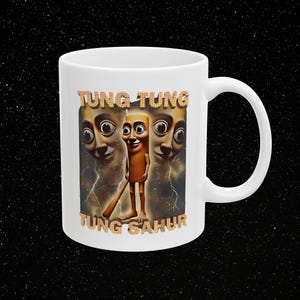 Tung Tung Sahur - Fun Meme Ceramic Mug, TikTok Viral Meme Trend, Italian Brainrot Animals, Beach Vibe, Gift for Gen Z, Coffee Mug funny